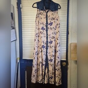 Floral Maxi Dress with Button Detail